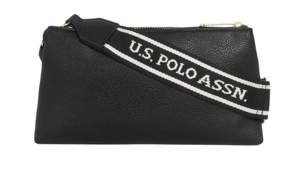 BOLSO BANDOLERA  US POLO ASSN MINI CON CIERRE SUPERIOR NEGRO - 2