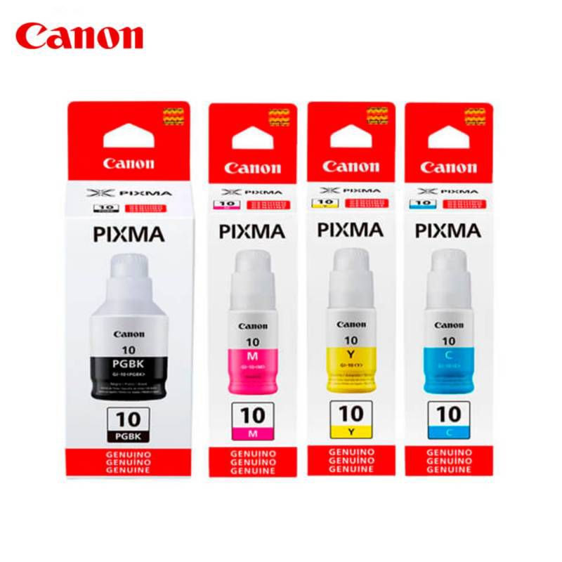 SET CANON GI-10 NEGRO 4 BOTELLAS DE TINTA PARA G6010 G7010 - 1