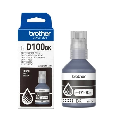 TINTA BROTHER BTD100BK BLACK P/ T230D/ T430DW/ T530DW/ T730DW/ T830DW/ T930DW - 1