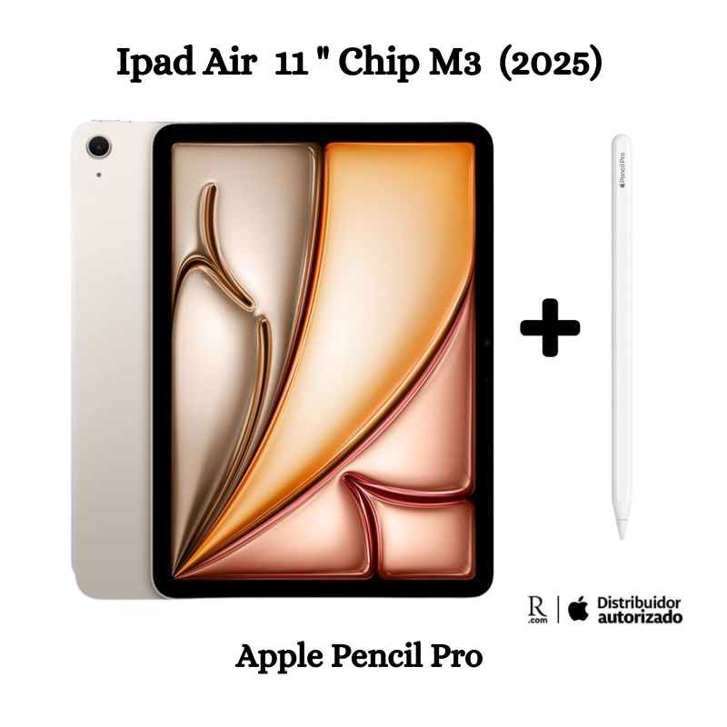 iPad Air 11" M3 128GB WiFi 2025 - Starlight + Apple Pencil Pro - 1