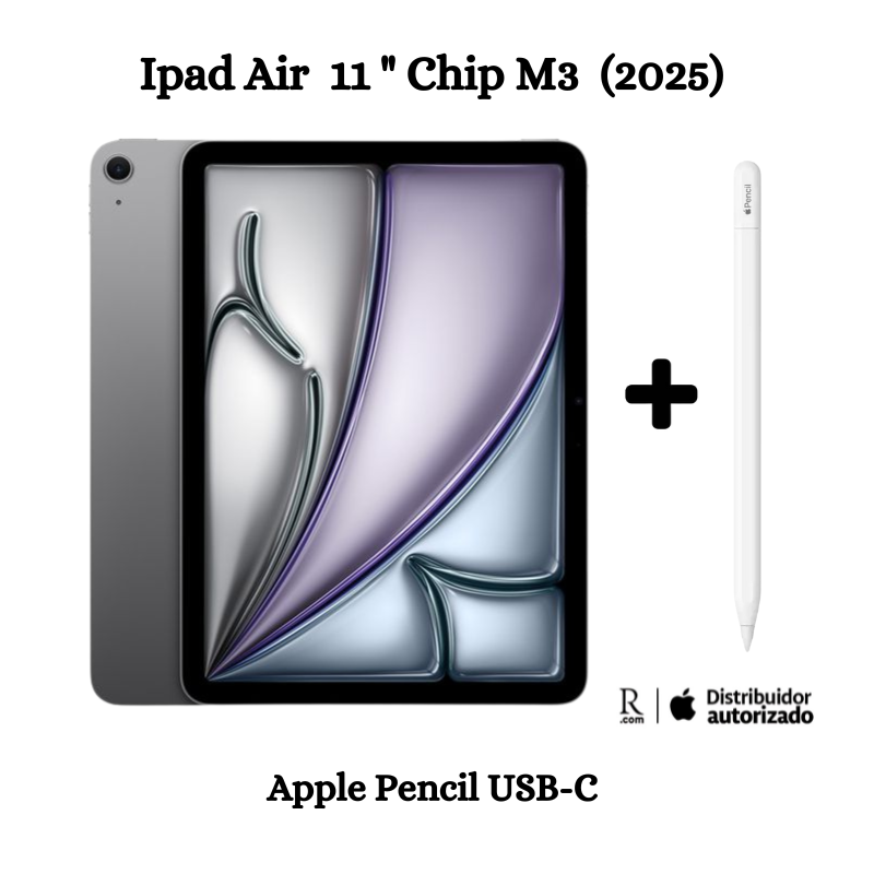 iPad Air 11" M3 128GB WiFi 2025 - Space Gray + Apple Pencil USB-C - 1