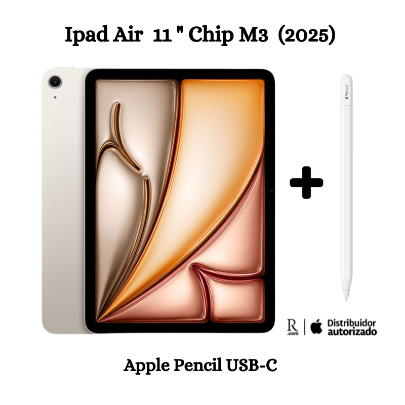 iPad Air 11" M3 128GB WiFi 2025 - Starlight + Apple Pencil USB-C - 1