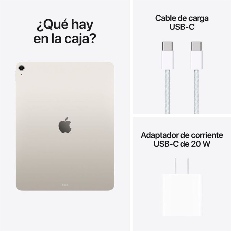 APPLE IPAD AIR 13″ M4 256GB WI-FI 8GB RAM PANTALLA LIQUID RETINA - STARLIGHT - 8