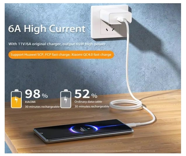 CABLE USB-C 6A 1 METRO DE CARGA RAPIDA PREMIUM DE ALTA RESISTENCIA - 4
