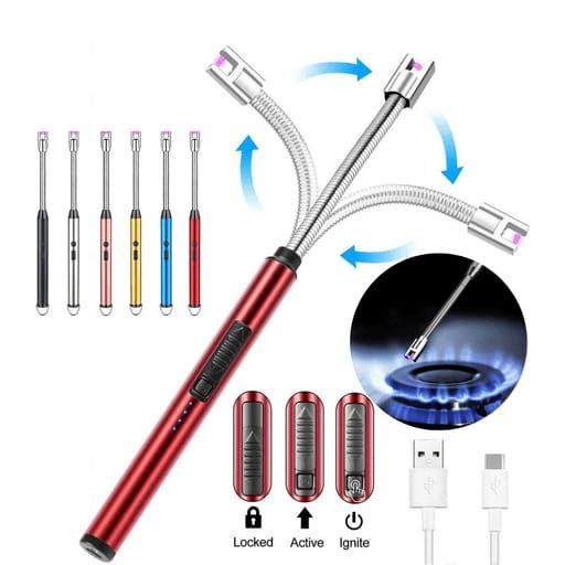 ENCENDEDOR ELECTRICO RECARGABLE USB CUELLO FLEXIBLE CON PANTALLA LED - 1