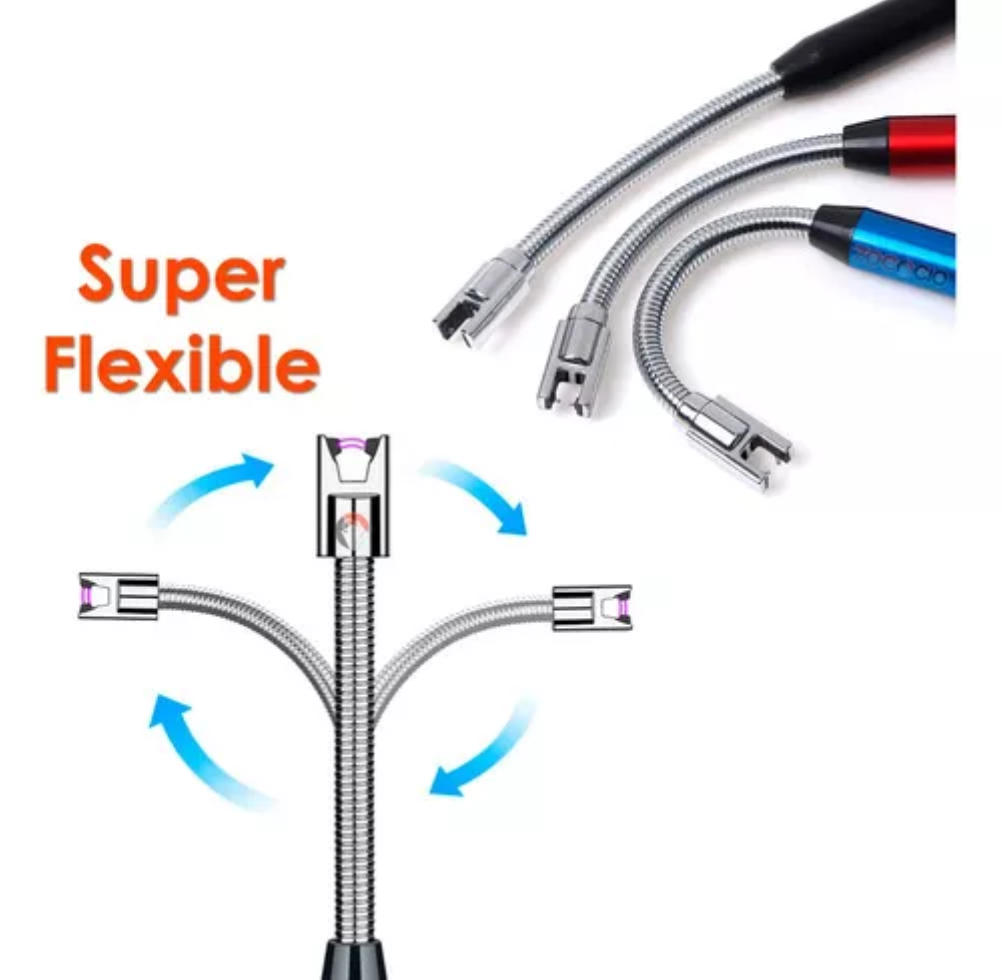 ENCENDEDOR ELECTRICO RECARGABLE USB CUELLO FLEXIBLE CON PANTALLA LED - 2