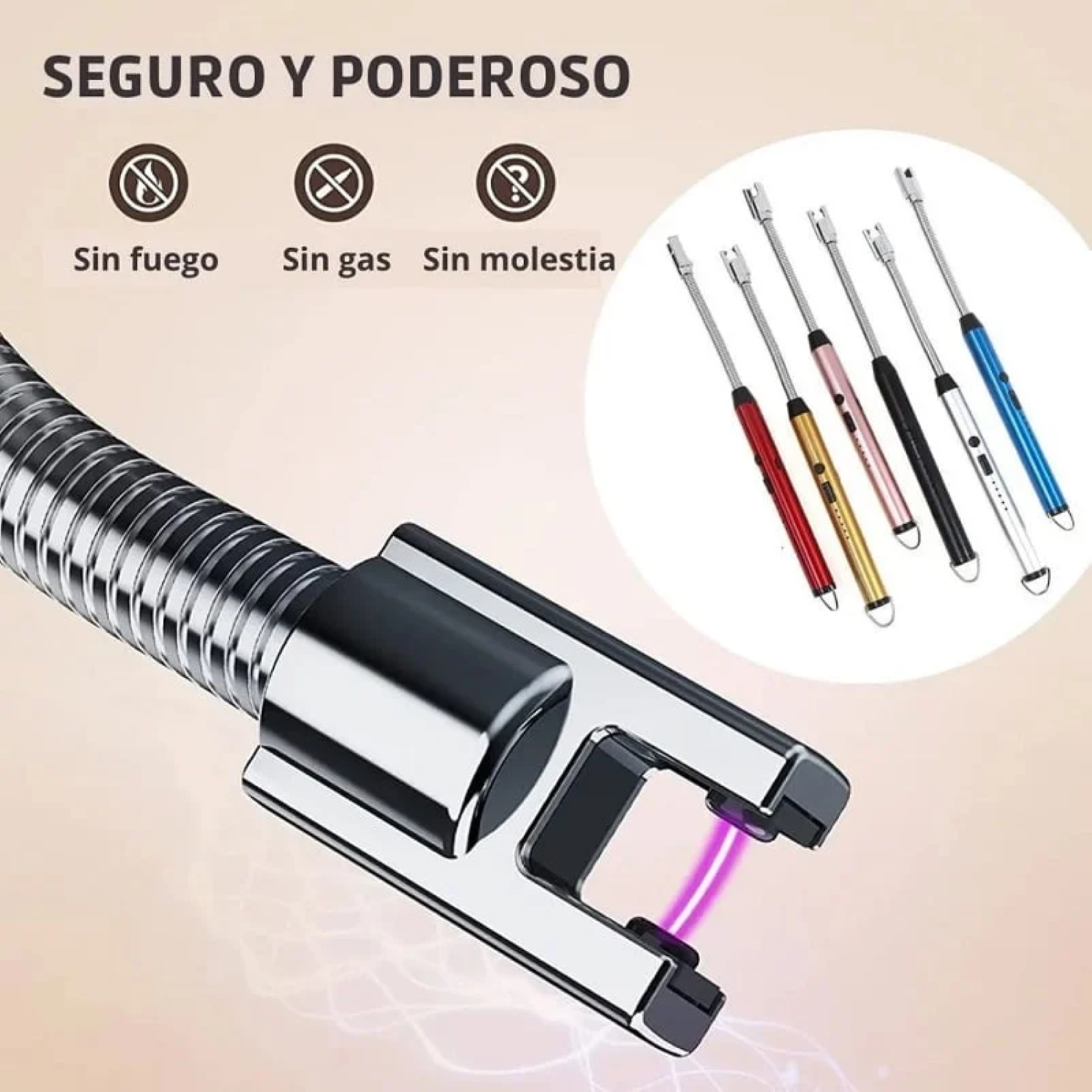 ENCENDEDOR ELECTRICO RECARGABLE USB CUELLO FLEXIBLE CON PANTALLA LED - 5