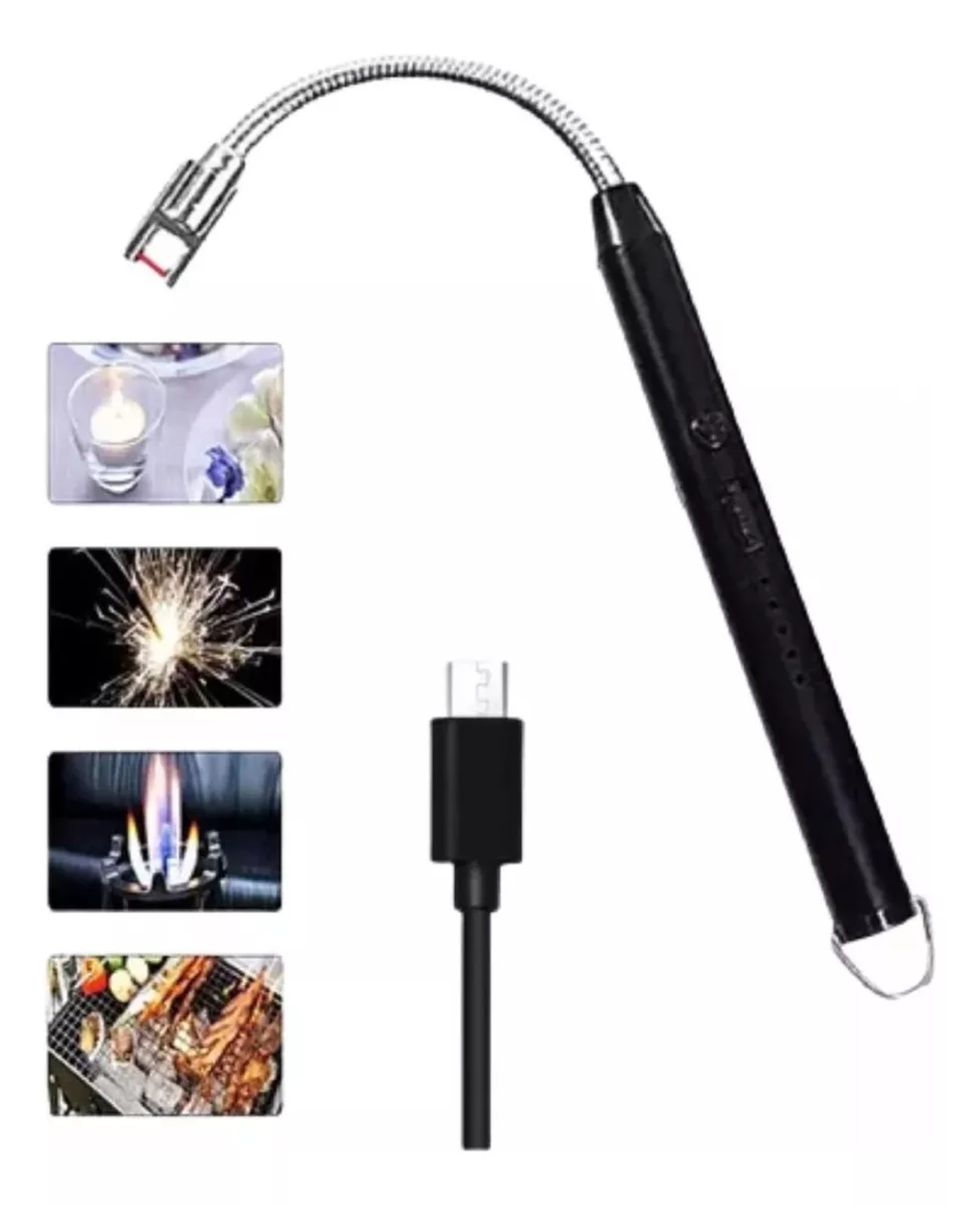 ENCENDEDOR ELECTRICO RECARGABLE USB CUELLO FLEXIBLE CON PANTALLA LED - 6