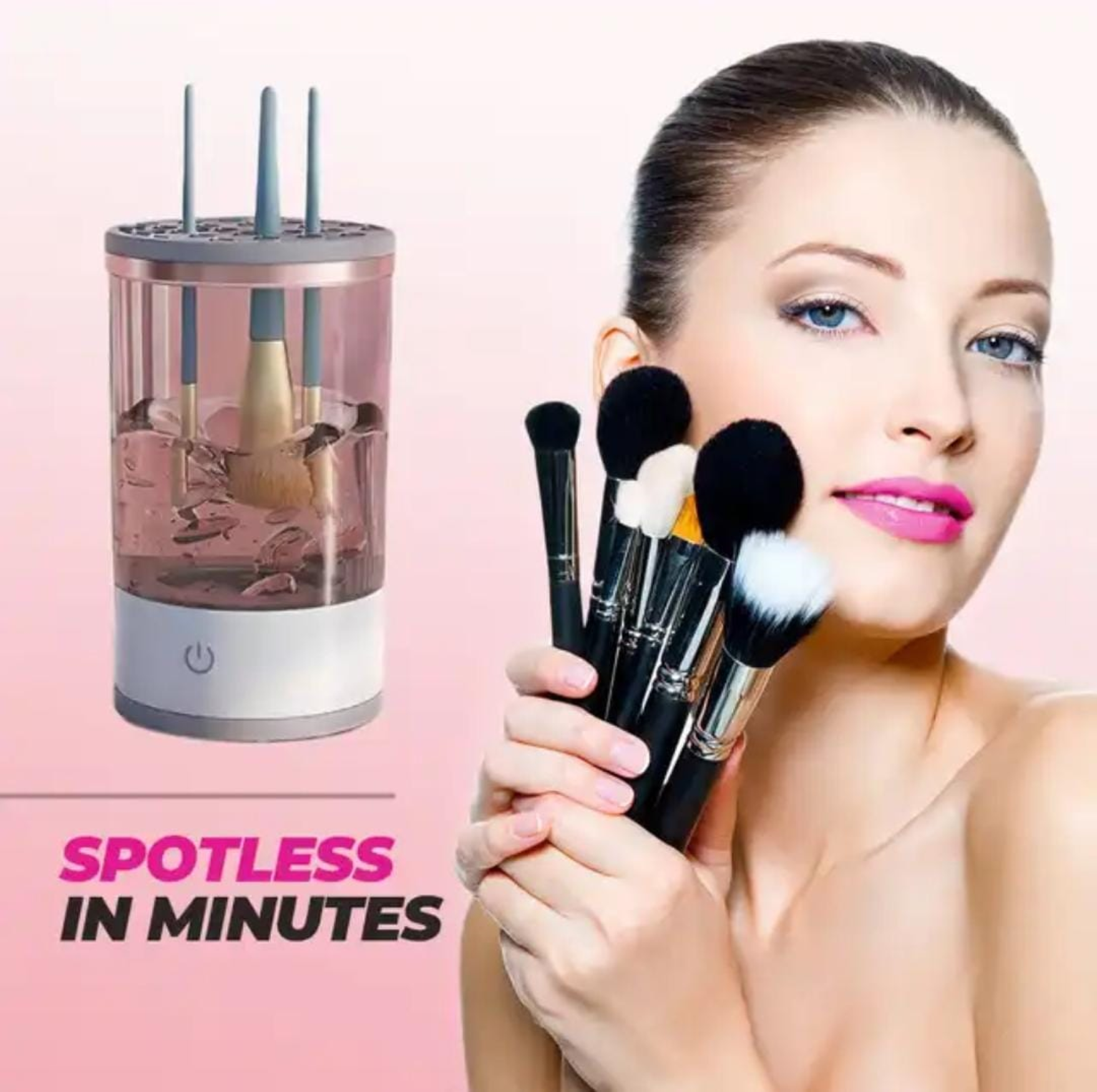 LIMPIADOR BROCHAS MAQUILLAJE ELÉCTRICO PORTÁTIL USB - 2