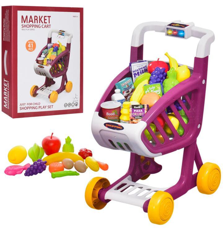 CARRITO COMPRAS NIÑAS CON 41 ACCESORIOS - 2