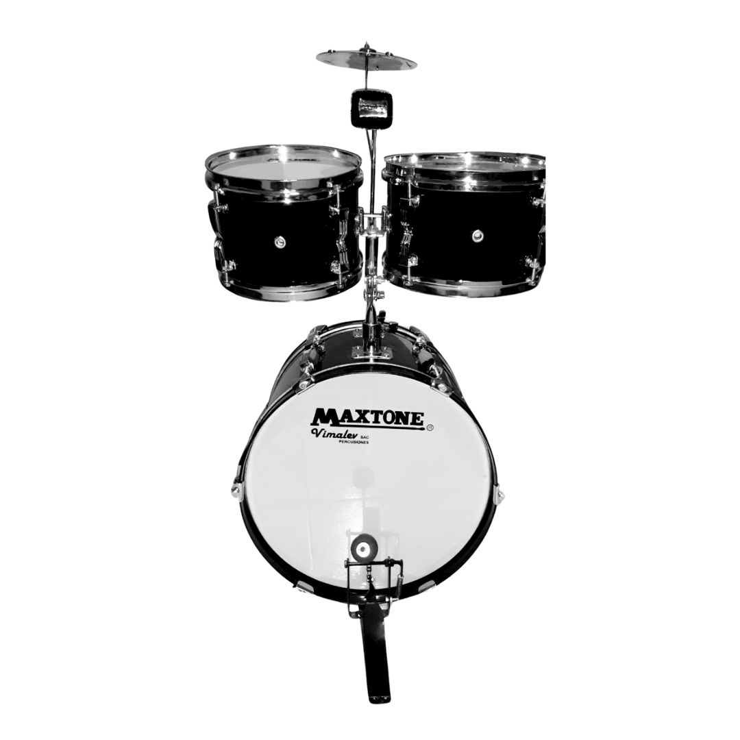 BATERÍA ACÚSTICA GRANDE CON PLATILLO Y BAQUETAS PARA NIÑOS - 1