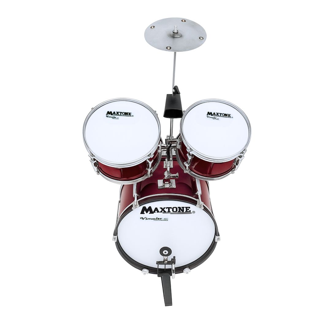 BATERÍA ACÚSTICA GRANDE CON PLATILLO Y BAQUETAS PARA NIÑOS - 3