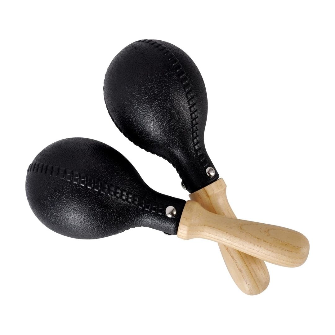 PAR DE MARACAS PLÁSTICAS AMARILLAS PARA NIÑOS Y ADULTOS - 1