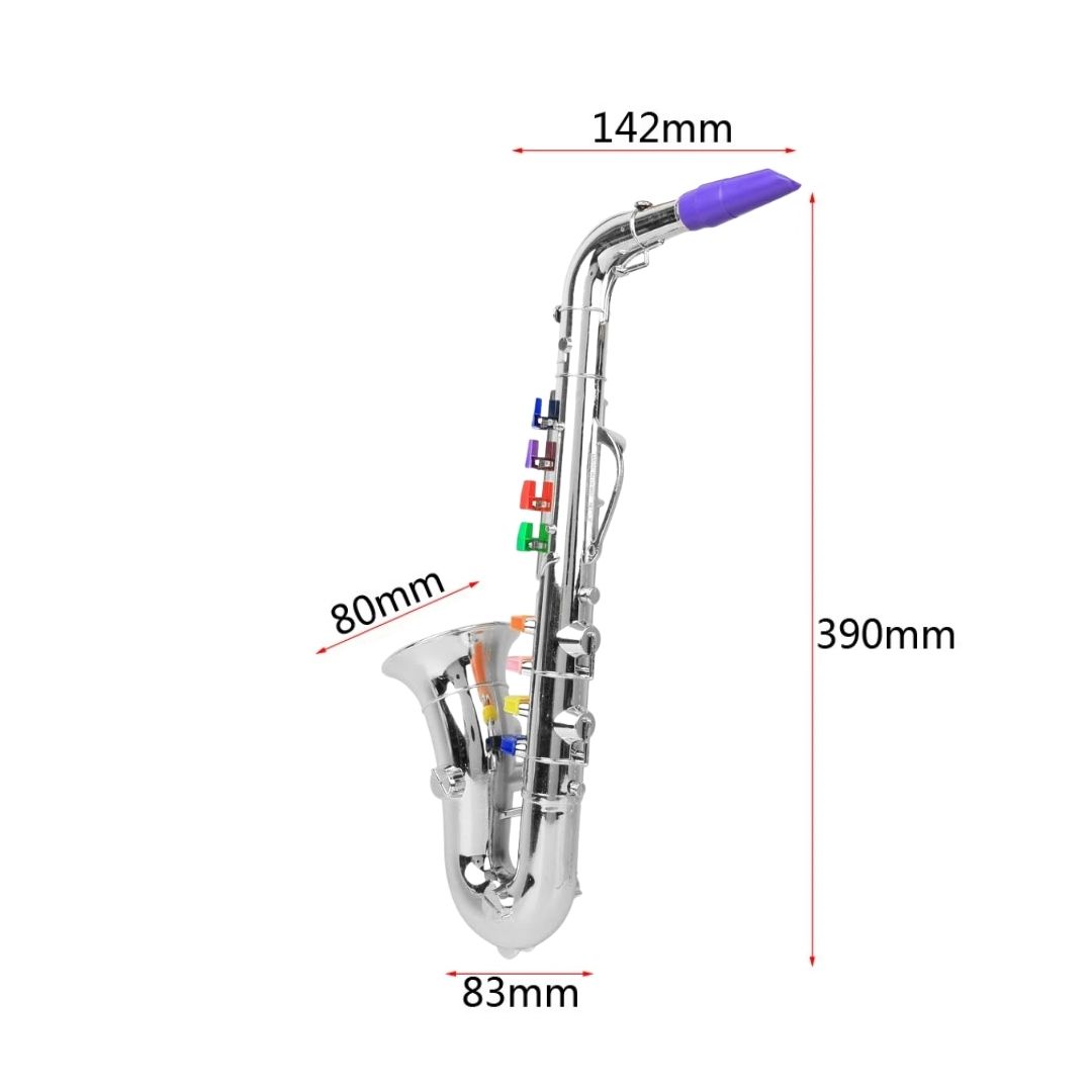 SAXOFÓN DE JUGUETE PLATEADO PARA NIÑOS CON 8 TECLAS COLOR - 3