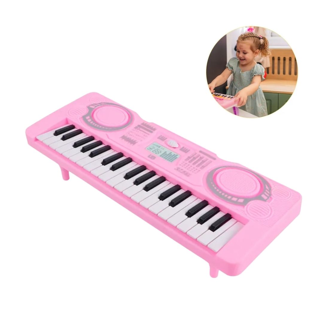 MINI PIANO INFANTIL CON TAQUITOS 37 TECLAS - ROSADO - 1