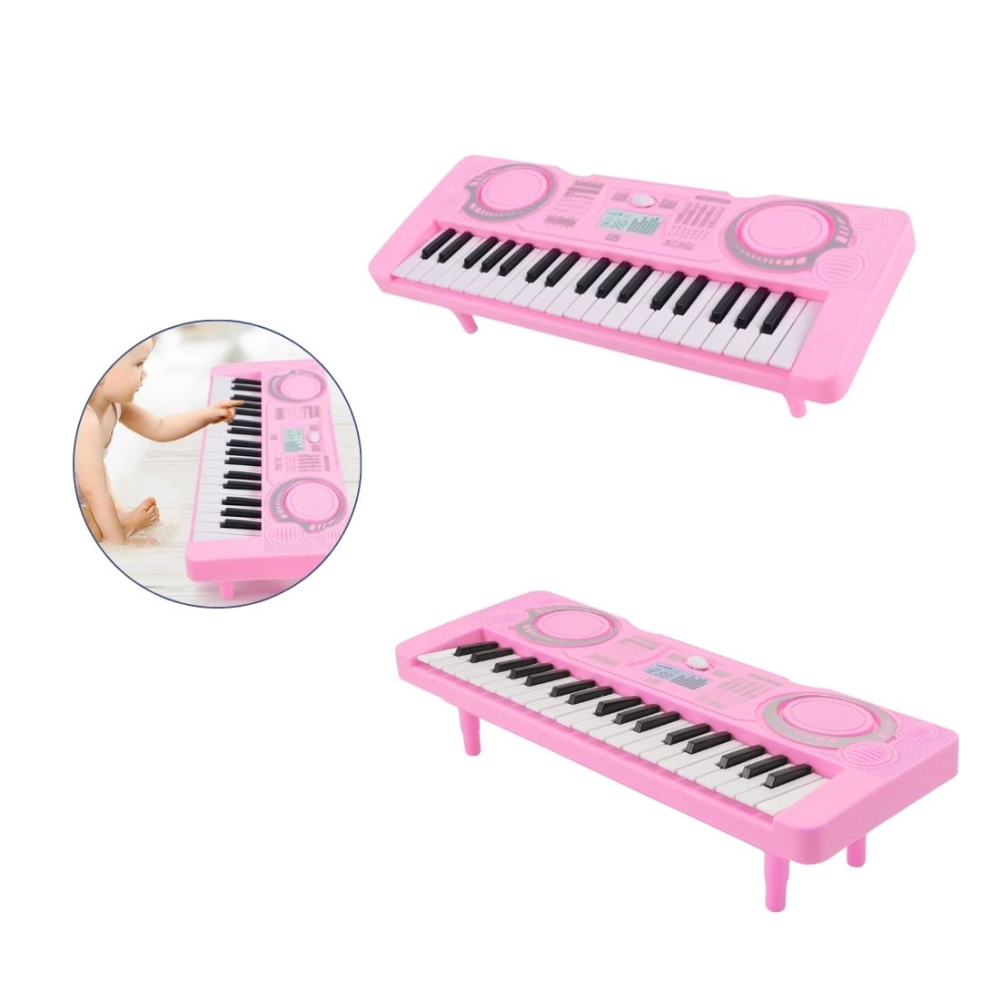 MINI PIANO INFANTIL CON TAQUITOS 37 TECLAS - ROSADO - 3