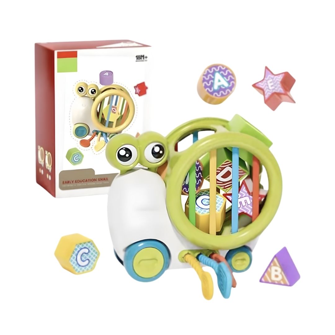 JUGUETE DIDÁCTICO CARACOL CON ELÁSTICOS Y FIGURAS DE ENCAJE - 2
