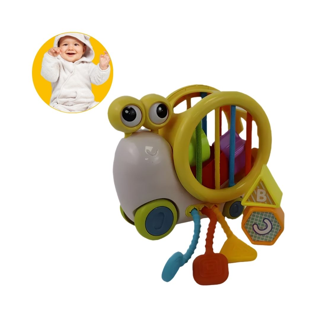 JUGUETE DIDÁCTICO CARACOL CON ELÁSTICOS Y FIGURAS DE ENCAJE - 3