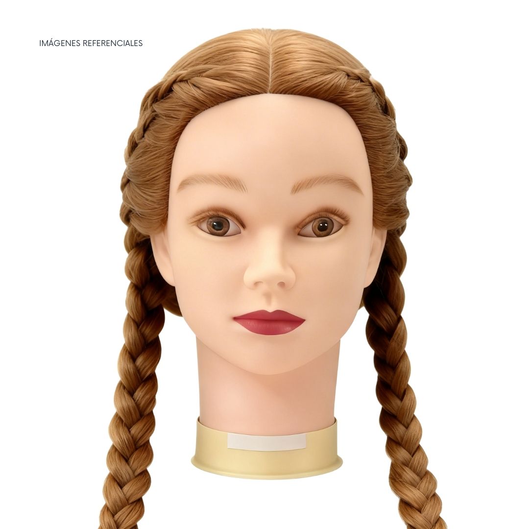 CABEZAL CON CABELLO SINTÉTICO PARA PRÁCTICA DE PELUQUERÍA - 3