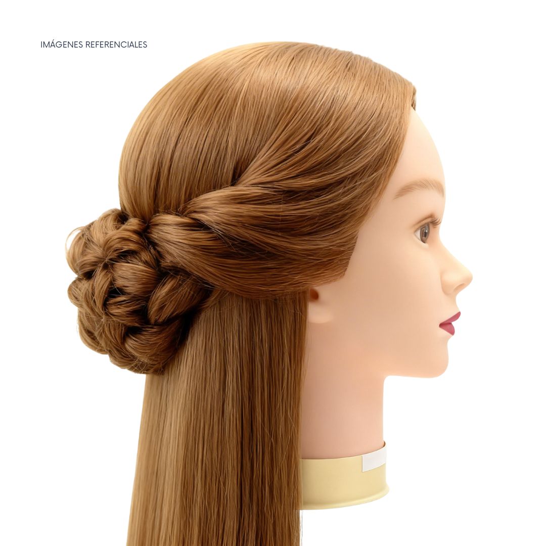 CABEZAL CON CABELLO SINTÉTICO PARA PRÁCTICA DE PELUQUERÍA - 5