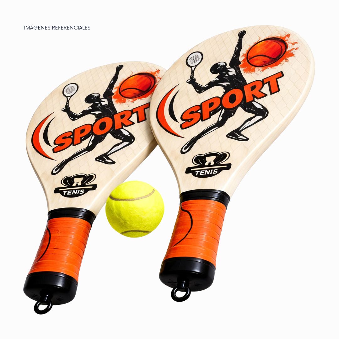 RAQUETAS PARA NIÑOS CON PELOTA JUEGO DIVERTIDO EXTERIOR - 2