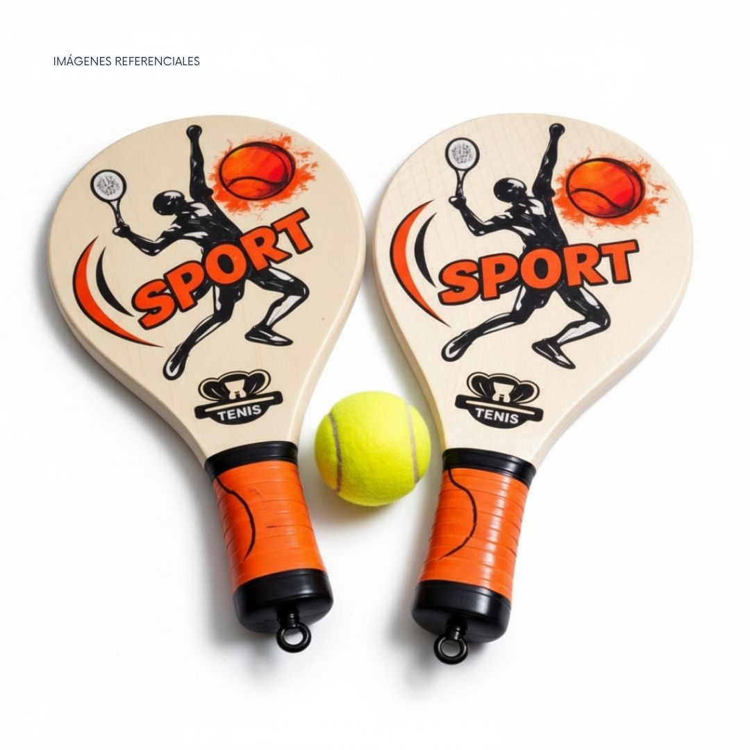 RAQUETAS PARA NIÑOS CON PELOTA JUEGO DIVERTIDO EXTERIOR - 4