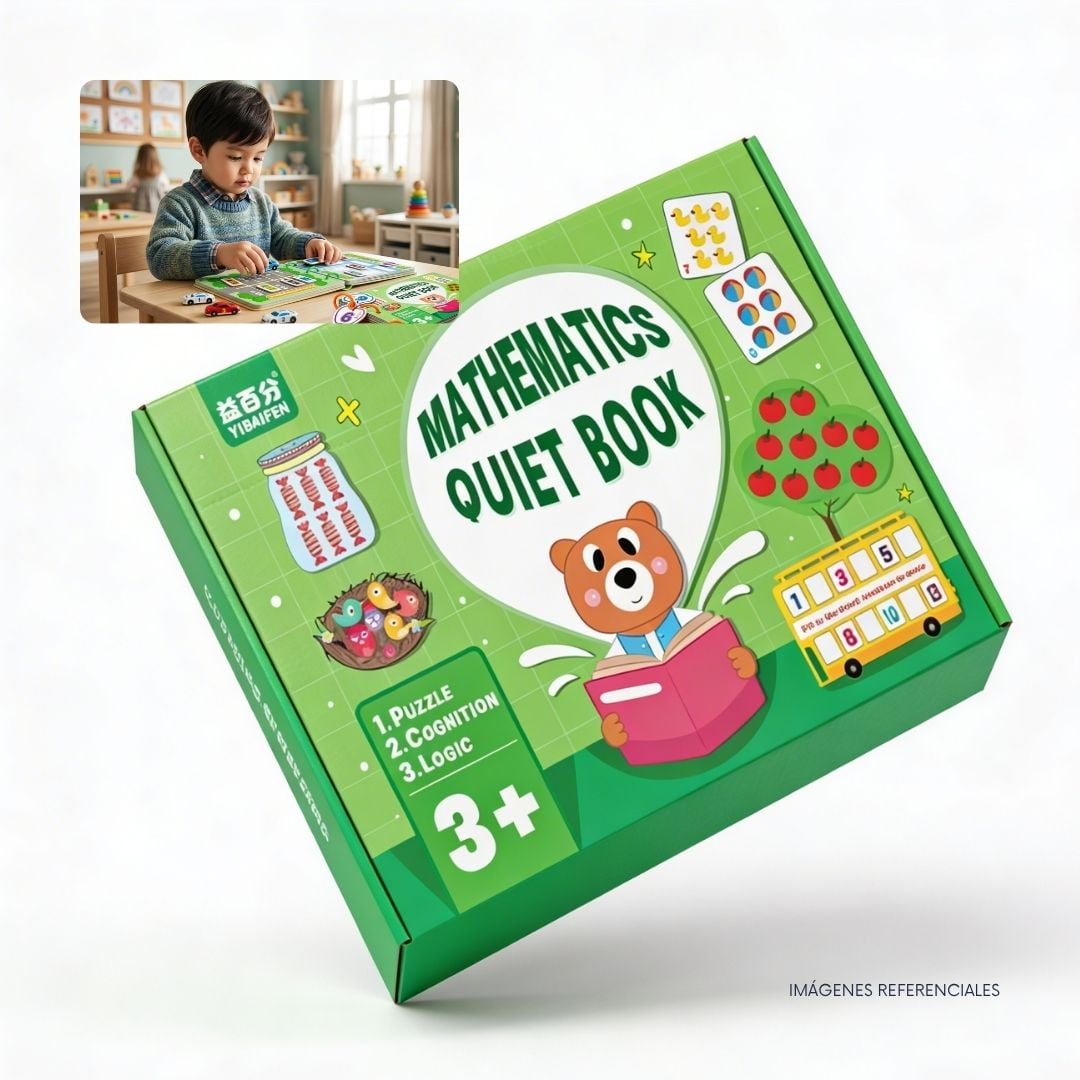LIBRO MONTESSORI MATEMÁTICAS CON PEGATINAS Y ACTIVIDADES PARA NIÑOS - 1