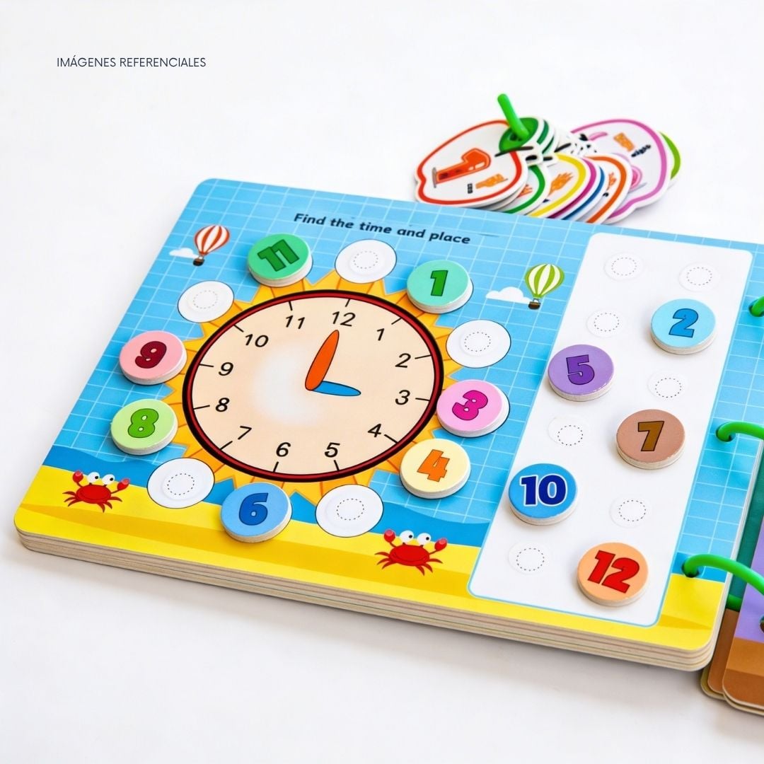 LIBRO MONTESSORI MATEMÁTICAS CON PEGATINAS Y ACTIVIDADES PARA NIÑOS - 2