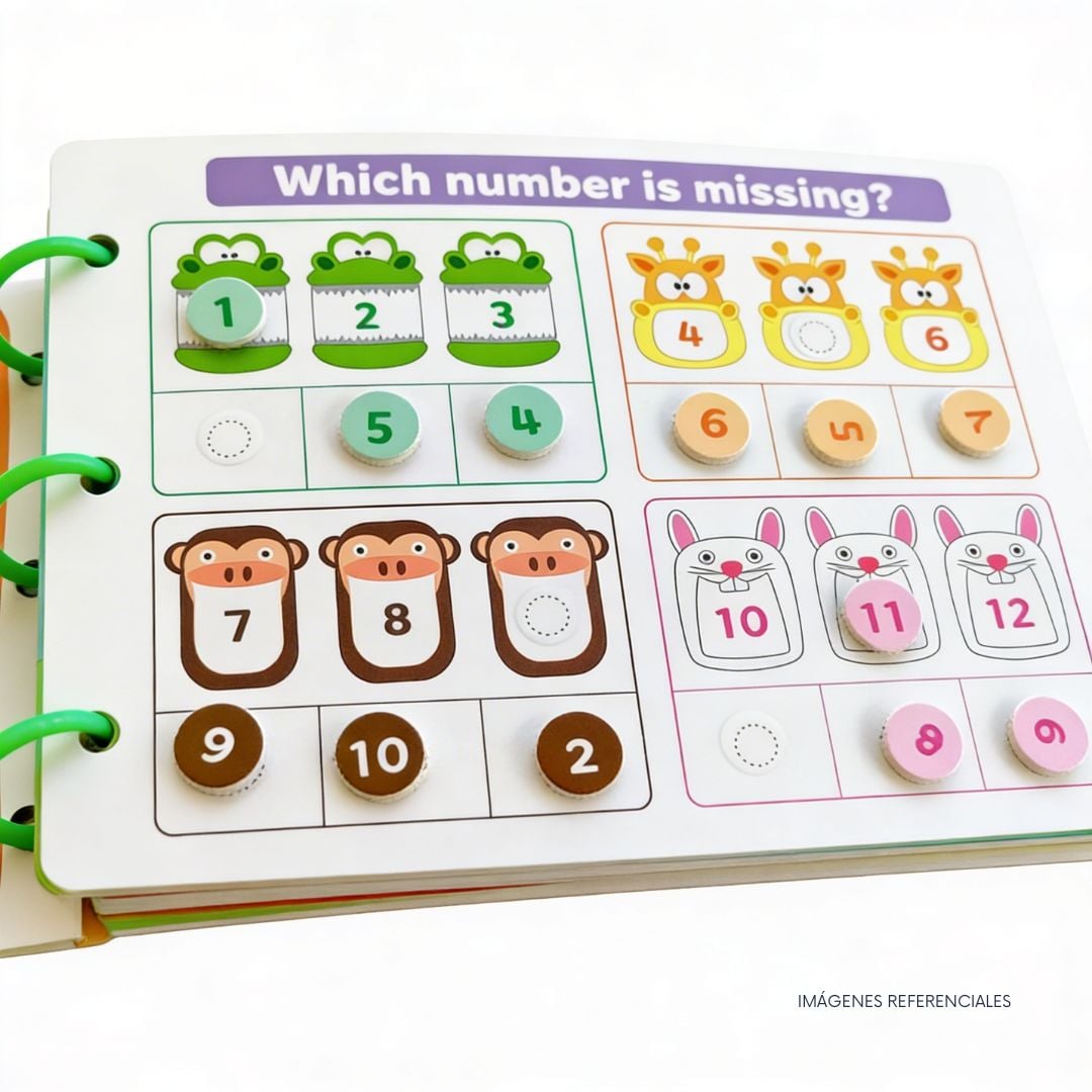 LIBRO MONTESSORI MATEMÁTICAS CON PEGATINAS Y ACTIVIDADES PARA NIÑOS - 3