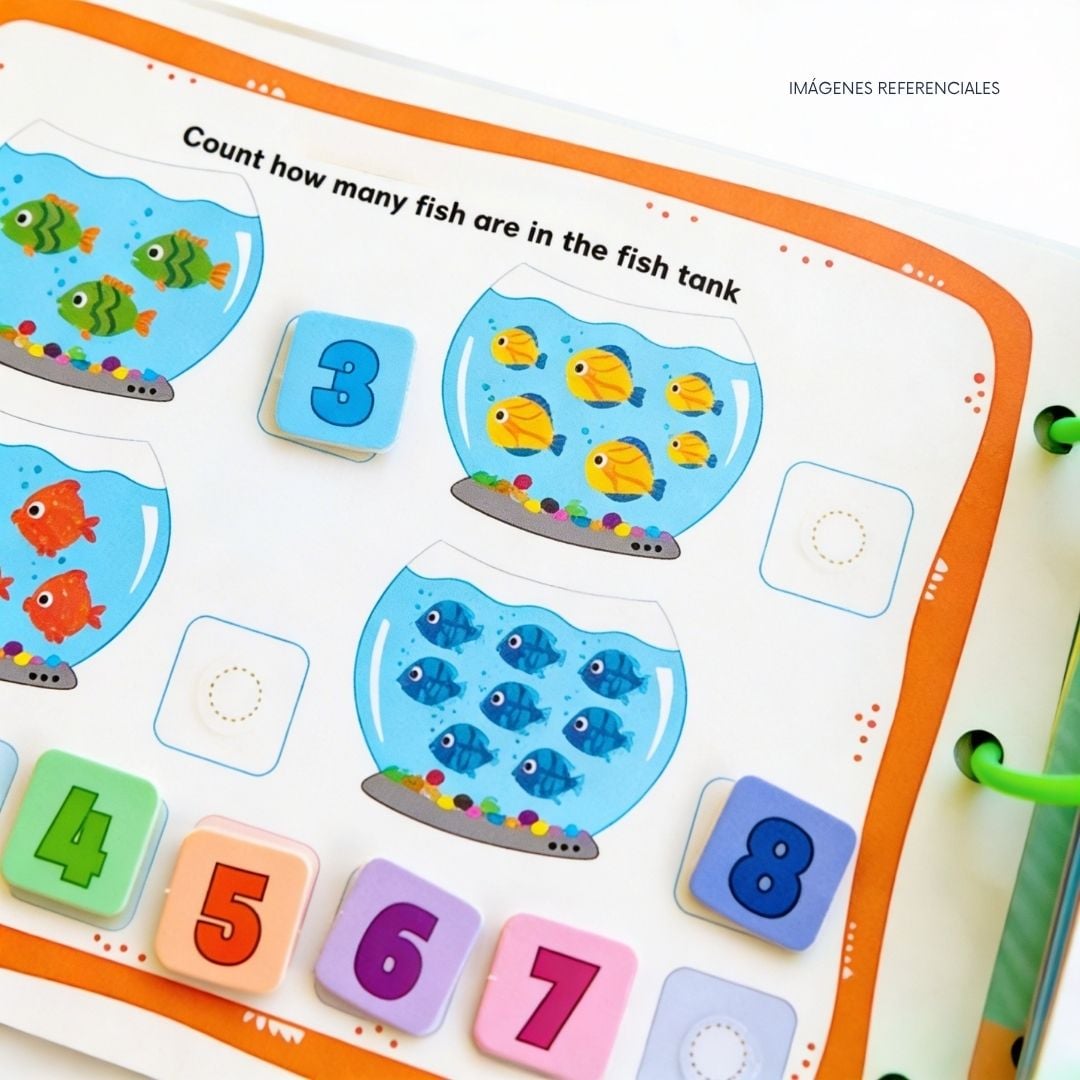 LIBRO MONTESSORI MATEMÁTICAS CON PEGATINAS Y ACTIVIDADES PARA NIÑOS - 4