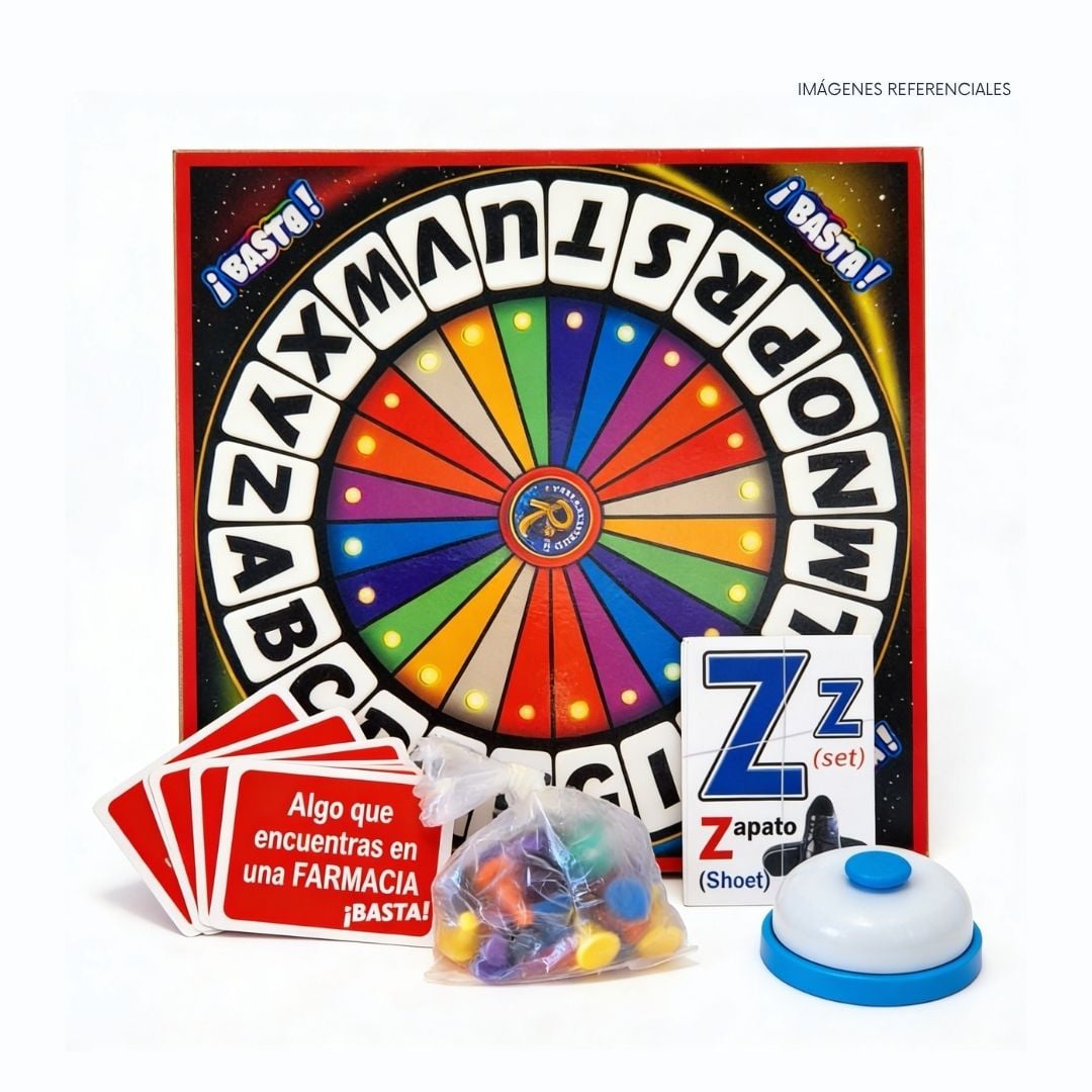 BASTA Y LUDO JUEGO DE MESA FAMILIAR 2 EN 1 CON TIMBRE - 1
