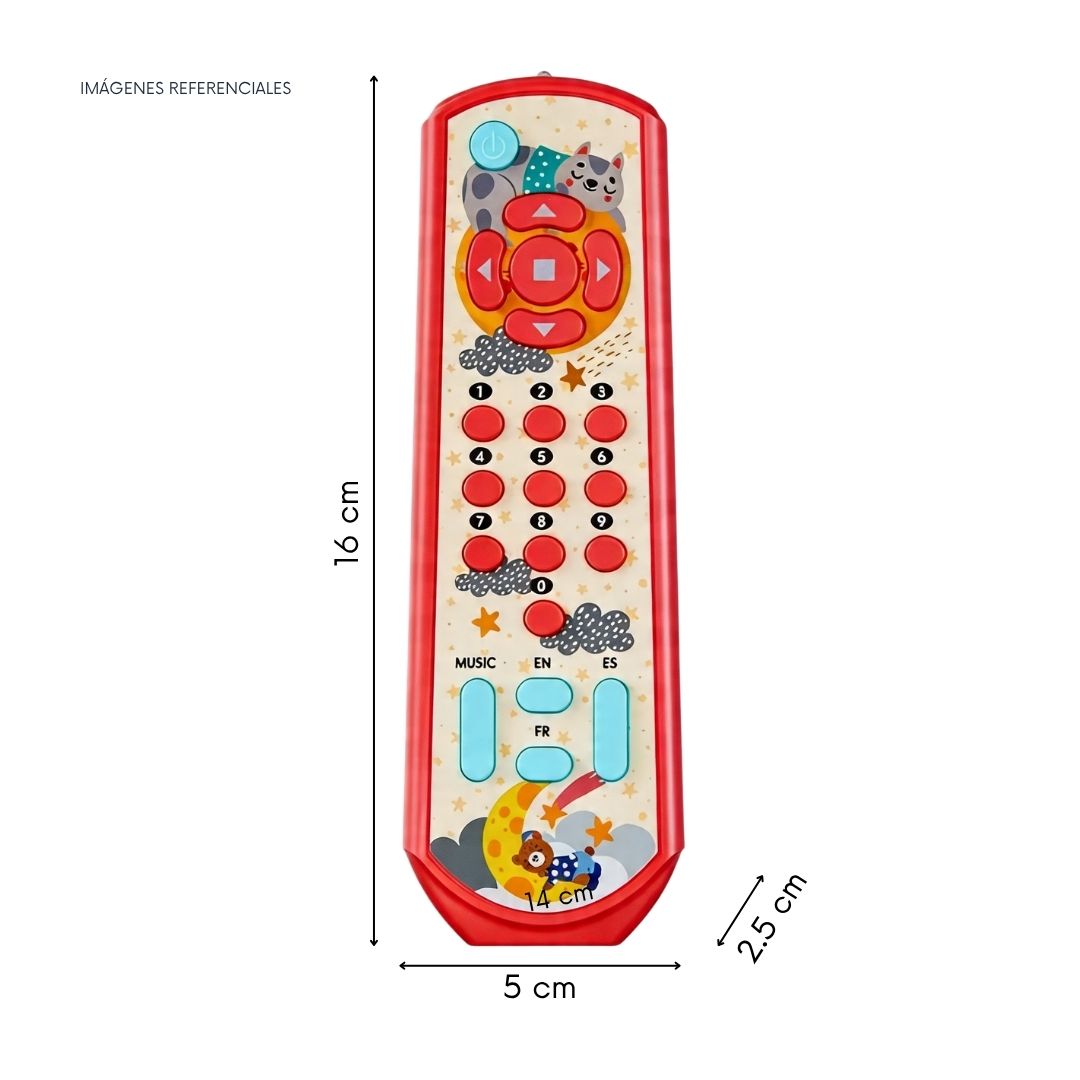 JUGUETE CONTROL REMOTO BEBÉ EDUCATIVO CON LUZ Y SONIDO - ROJO - 5