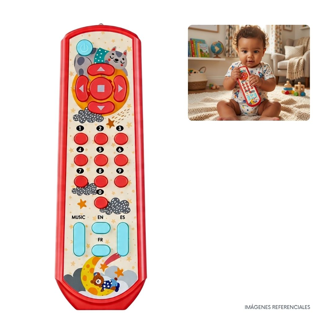 JUGUETE CONTROL REMOTO BEBÉ EDUCATIVO CON LUZ Y SONIDO - ROJO - 6