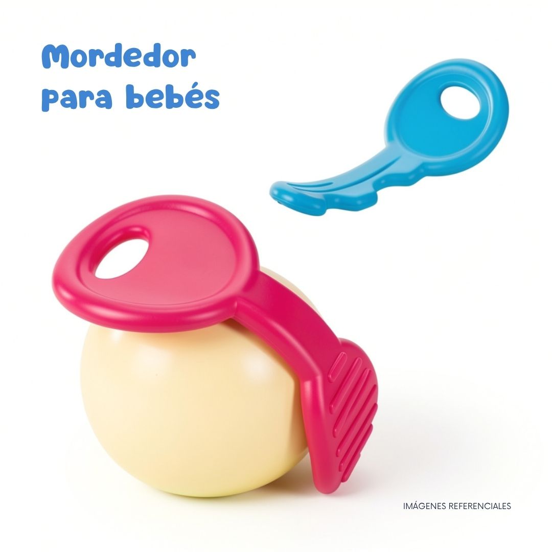 LLAVES DE CARRO JUGUETE MUSICAL BEBÉ CON MORDEDOR - CELESTE - 4