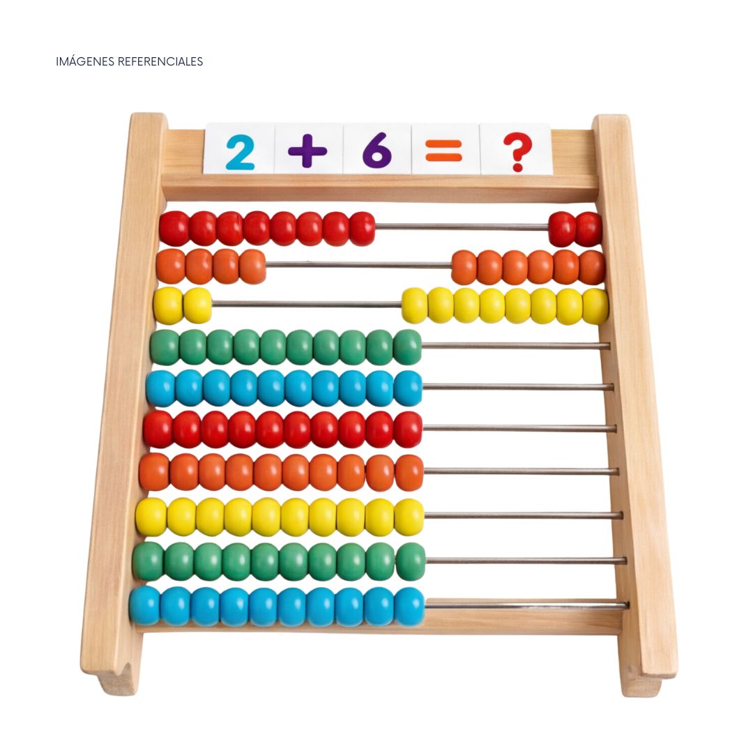 ÁBACO DE MADERA CON TARJETAS NUMÉRICAS EDUCATIVO NIÑOS - 6