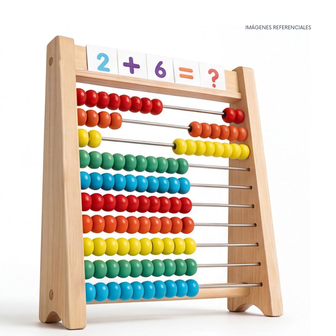 ÁBACO DE MADERA CON TARJETAS NUMÉRICAS EDUCATIVO NIÑOS - 7