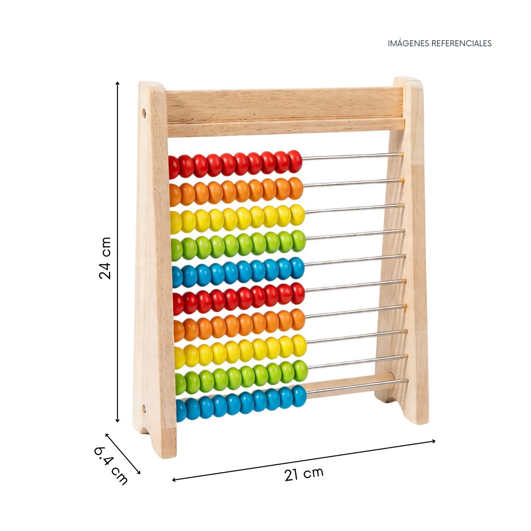 ÁBACO DE MADERA CON TARJETAS NUMÉRICAS EDUCATIVO NIÑOS - 8