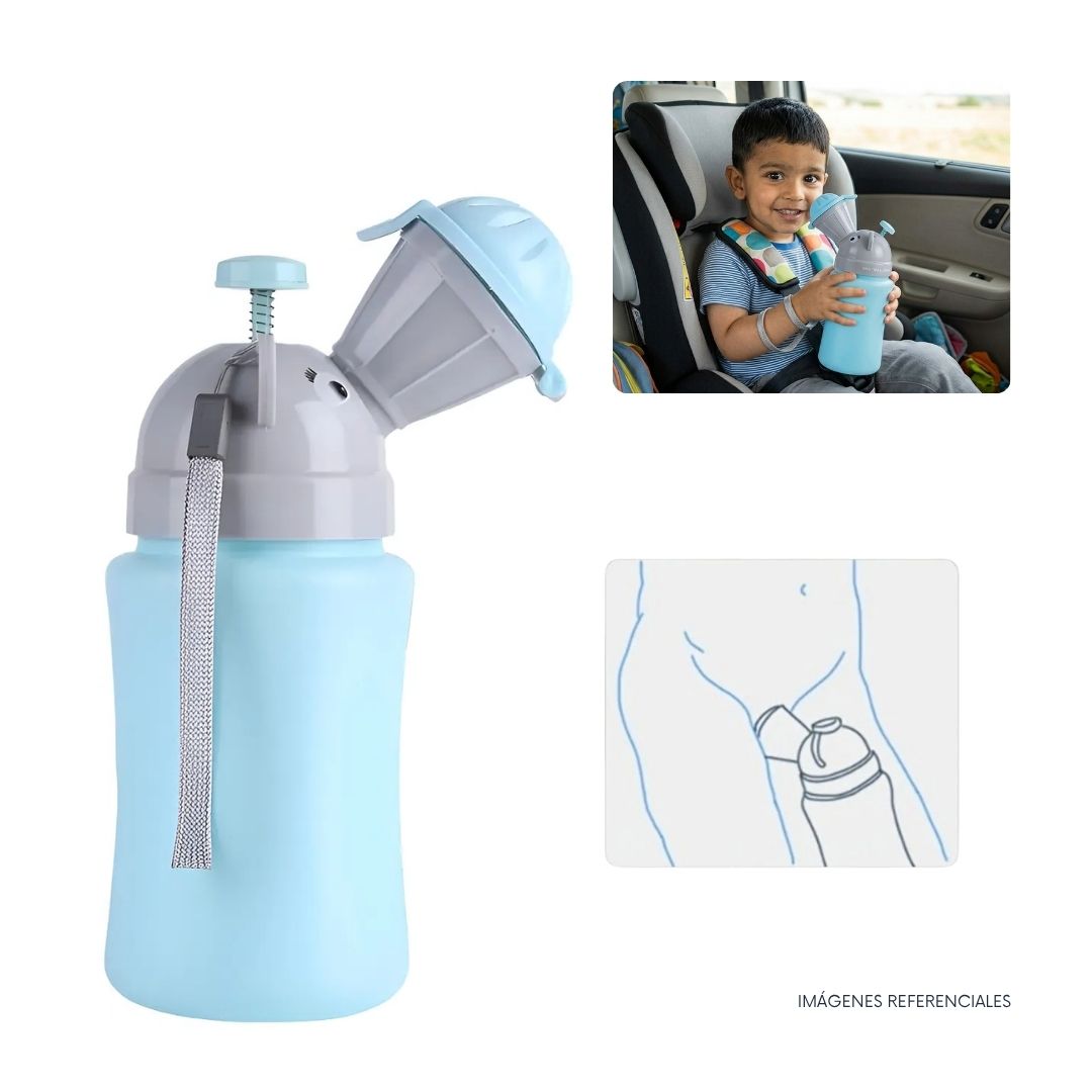 URINARIO PORTÁTIL NIÑOS BEBÉ BACINICA VIAJE - CELESTE - 1