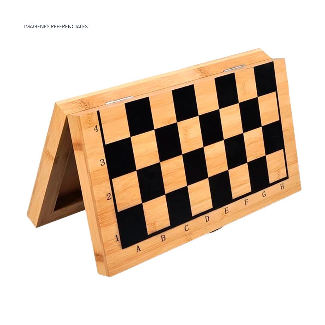 JUEGO DE MESA PLEGABLE 3 EN 1 - AJEDREZ DAMAS BACKGAMMON - GRANDE 48CM - 6