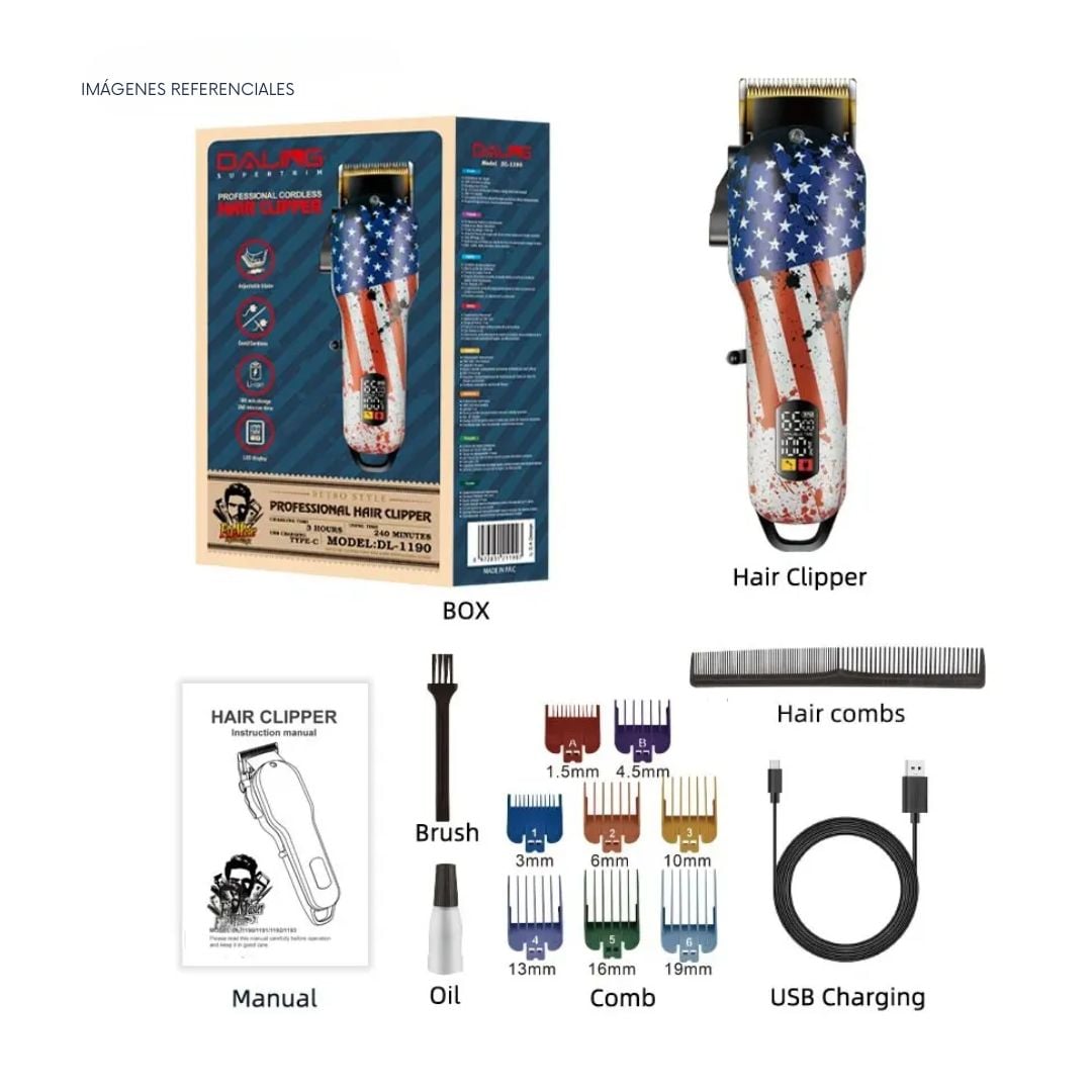 CORTADORA PROFESIONAL DE CABELLO INALÁMBRICA DALING DL-1190 - 1