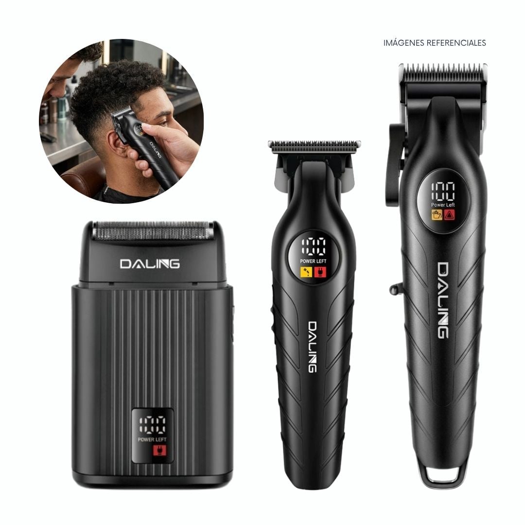 CORTADORA PROFESIONAL DE CABELLO INALÁMBRICA KIT 3 EN 1 DALING DL-9317 - 2
