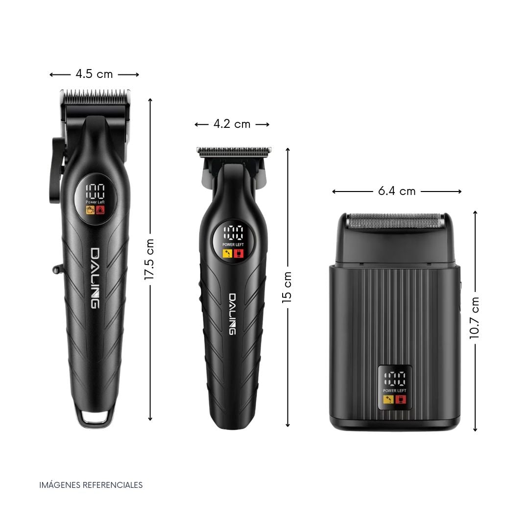 CORTADORA PROFESIONAL DE CABELLO INALÁMBRICA KIT 3 EN 1 DALING DL-9317 - 3