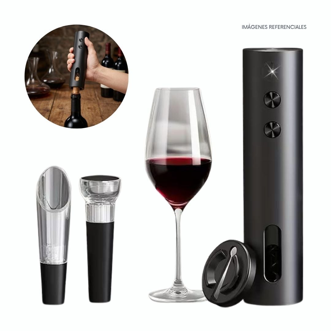 SACACORCHOS ELÉCTRICO RECARGABLE SET DE VINO 4 EN 1 - 6