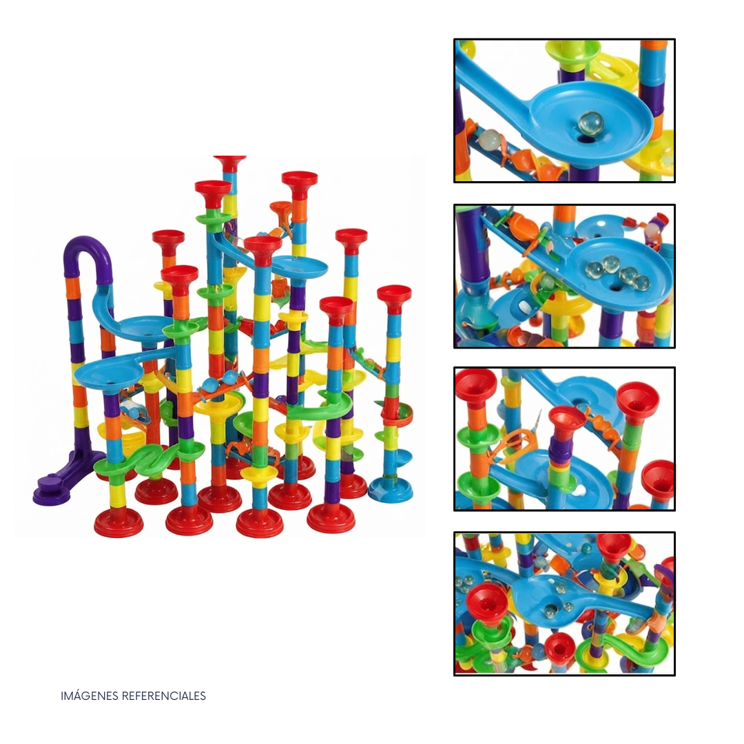 JUEGO DE CONSTRUCCIÓN CIRCUITO DE CANICAS CON PISTAS PARA CARRERAS - 2