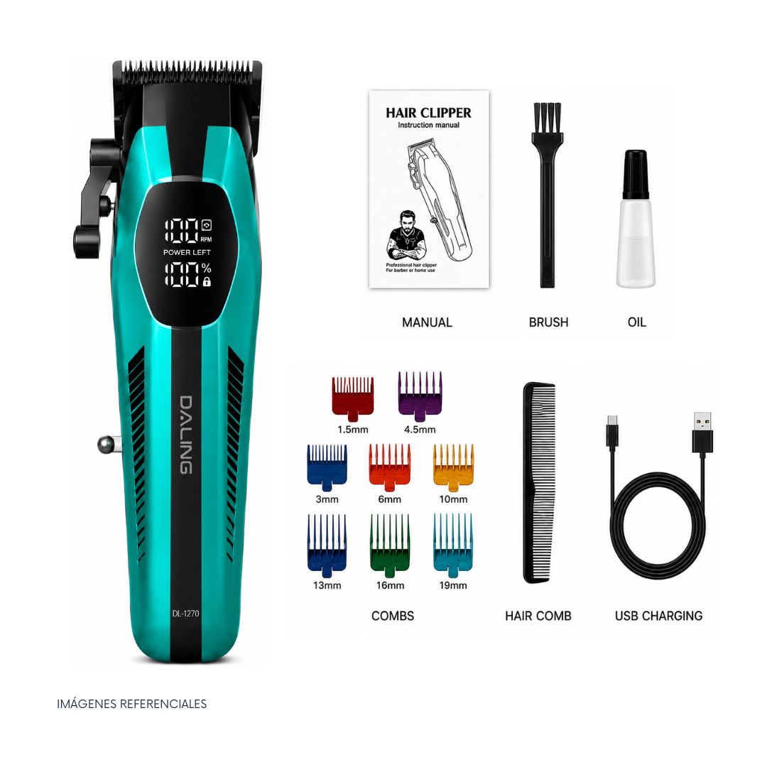 KIT CORTADORA DE PELO PROFESIONAL MÁQUINA CORTADORA DE CABELLO CON ACCESORIOS - 2