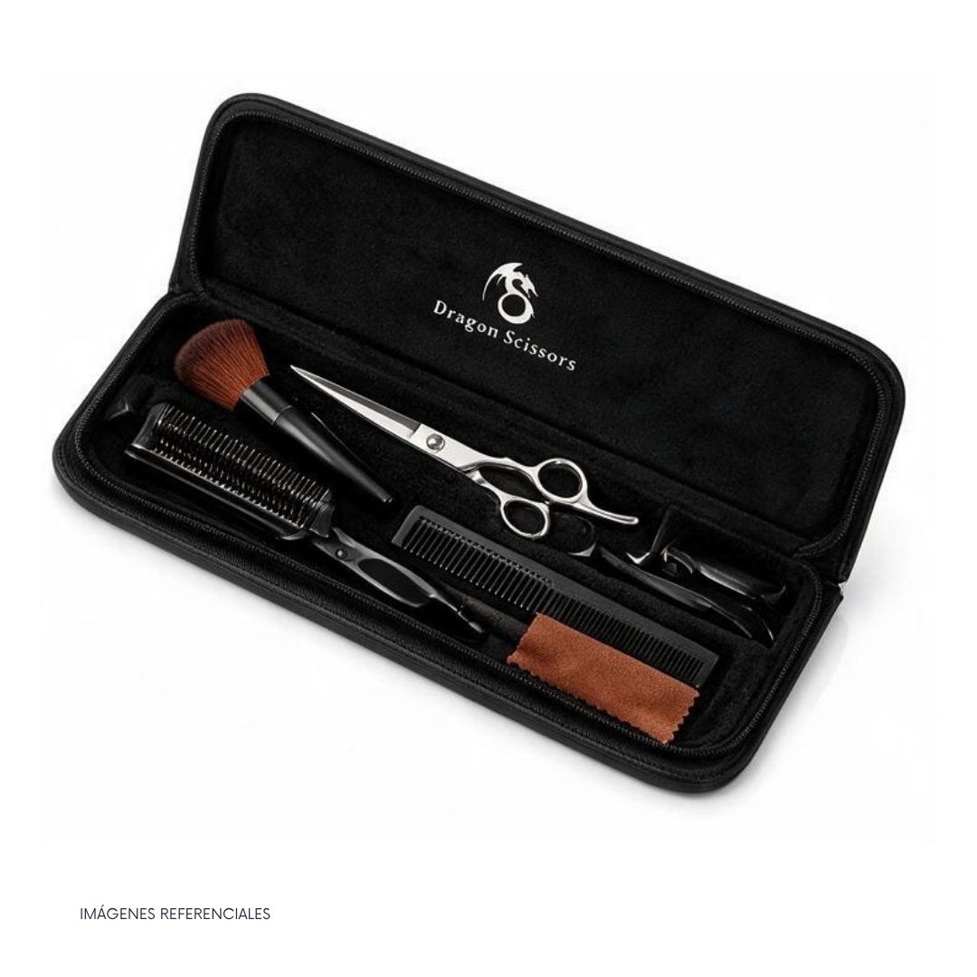 KIT DE TIJERAS DE PELUQUERÍA PROFESIONAL DRAGON SCISSORS PARA BARBERO - 2
