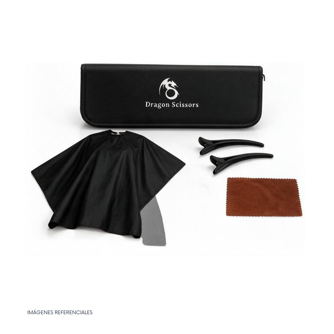 KIT DE TIJERAS DE PELUQUERÍA PROFESIONAL DRAGON SCISSORS PARA BARBERO - 3