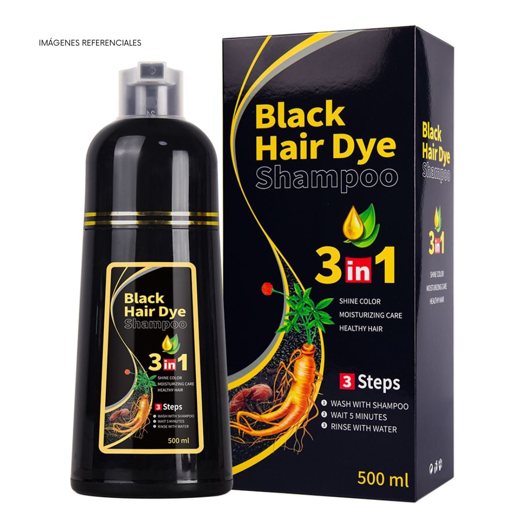SHAMPOO TINTE 3 EN 1 PARA CABELLO 500 ML - COLOR MARRÓN OSCURO - 2