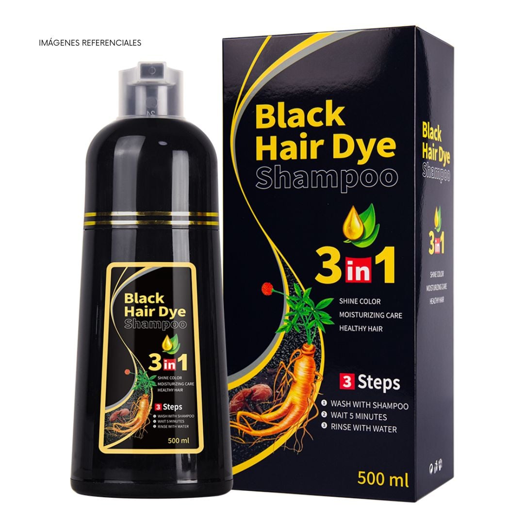 SHAMPOO TINTE 3 EN 1 PARA CABELLO 500 ML - COLOR MARRÓN OSCURO - 2
