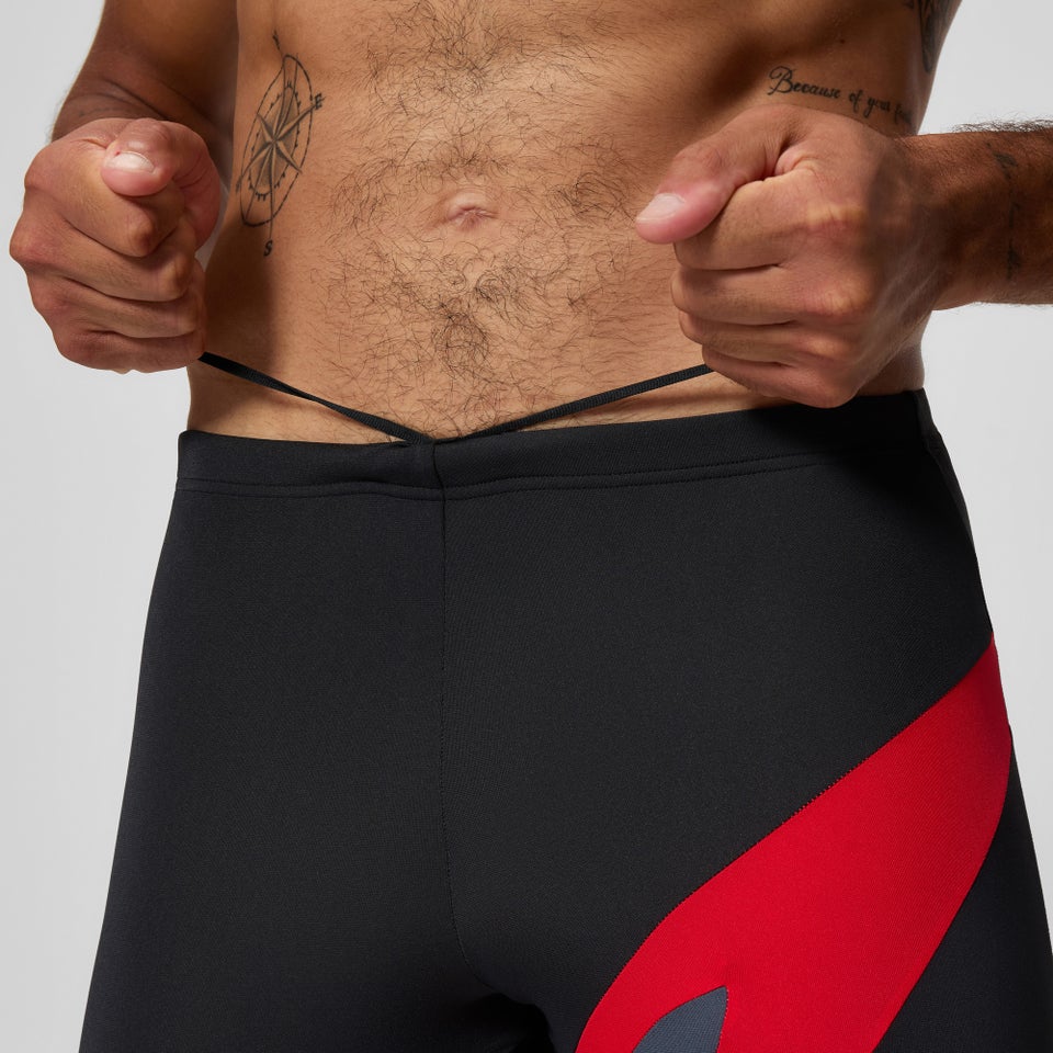 TRAJE BAÑO HOMBRE SPEEDO HYPERBOOM JAMMER NEGRO ROJO - 5